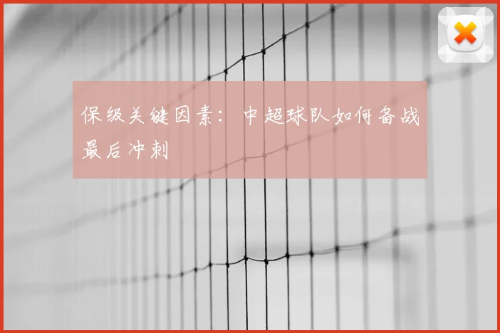 保级关键因素:中超球队如何备战最后冲刺